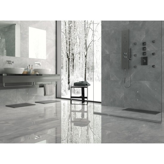 Πλακάκι Pulpis Grey Full Lappato 60Χ120 Γκρι Γυαλιστερό